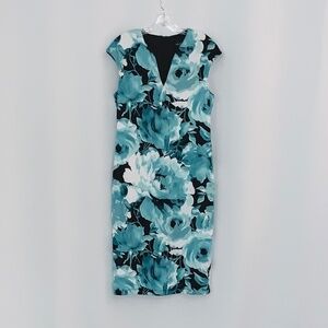 Connected Apparel Cap Sleeve Floral Dress